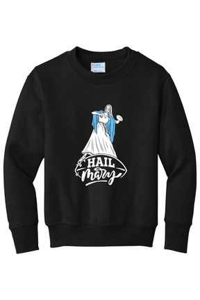 Hail Mary - Catholic Football - Youth Crewneck Sweatshirt
