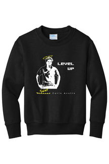 Level Up - St. Carlo Acutis - Youth Crewneck Sweatshirt
