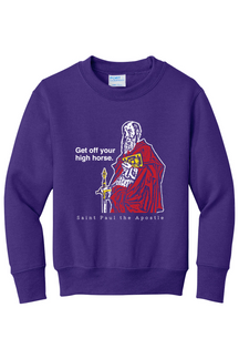 Get Off Your High Horse - St. Paul the Apostle - Youth Crewneck Sweatshirt