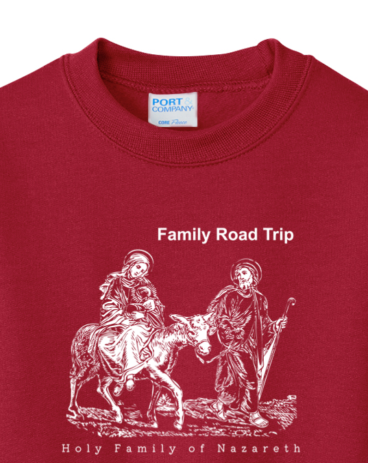 Family Road Trip - Holy Family - Youth Crewneck Sweatshirt
