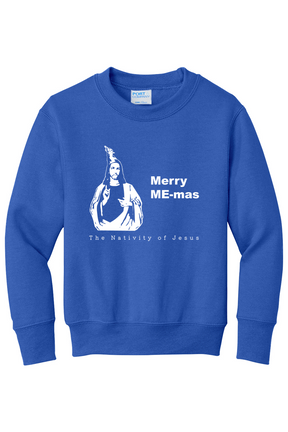 Merry ME-mas - The Nativity of Jesus - Youth Crewneck Sweatshirt