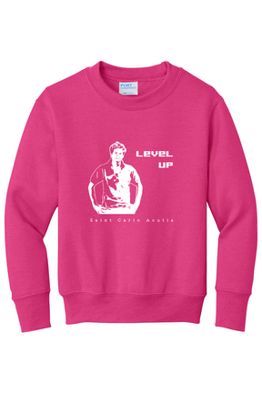 Level Up - St. Carlo Acutis - Youth Crewneck Sweatshirt