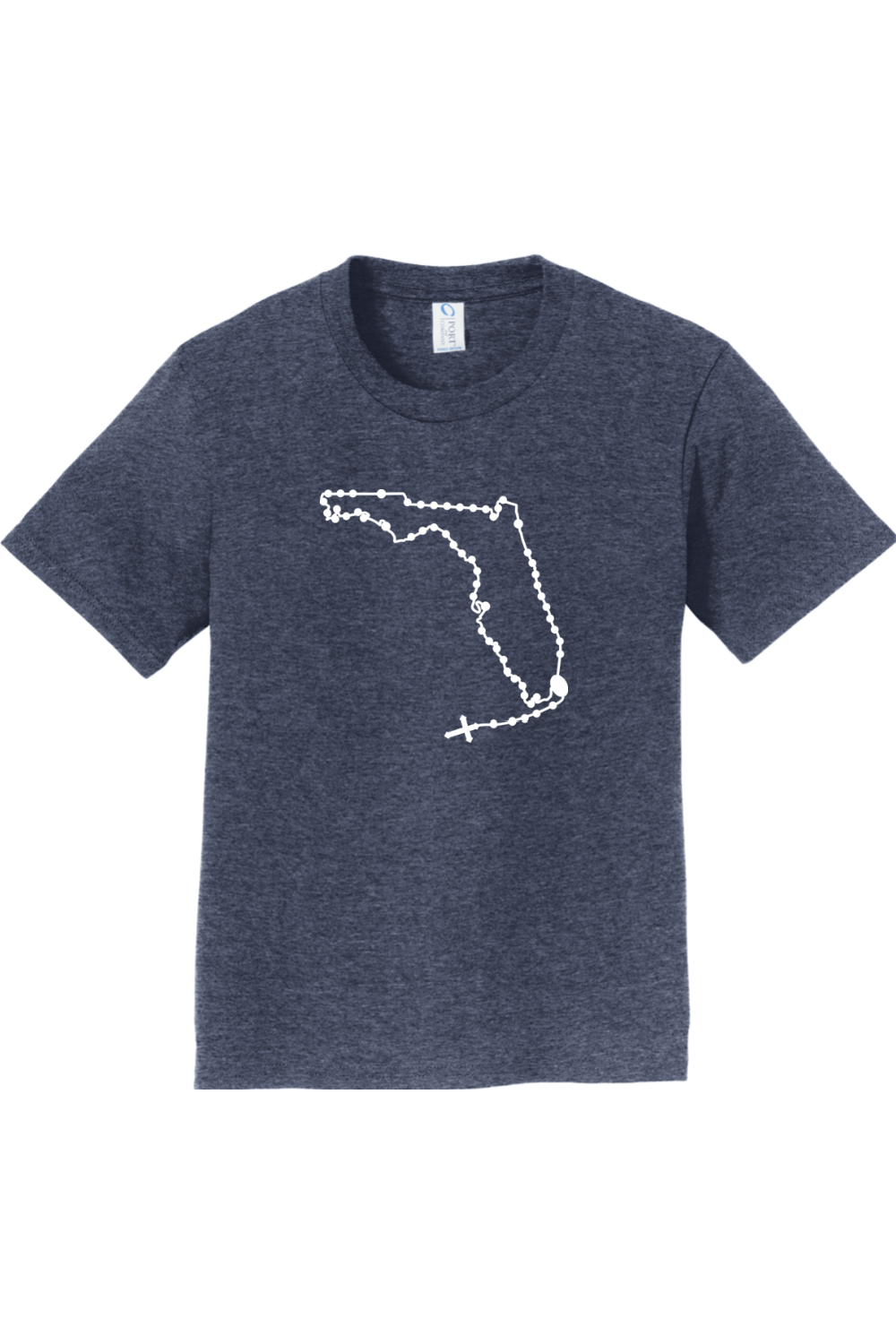 Florida Catholic Rosary Youth T-shirt in Heather Navy