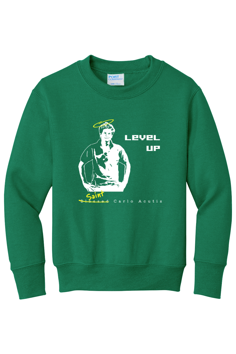 Level Up - St. Carlo Acutis - Youth Crewneck Sweatshirt