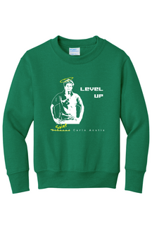 Level Up - St. Carlo Acutis - Youth Crewneck Sweatshirt