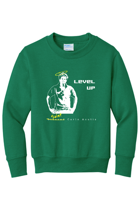 Level Up - St. Carlo Acutis - Youth Crewneck Sweatshirt