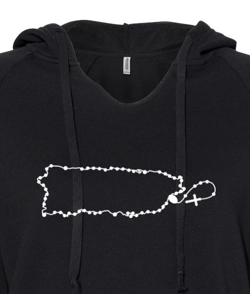Puerto Rico Catholic Rosary Drop Hoodie