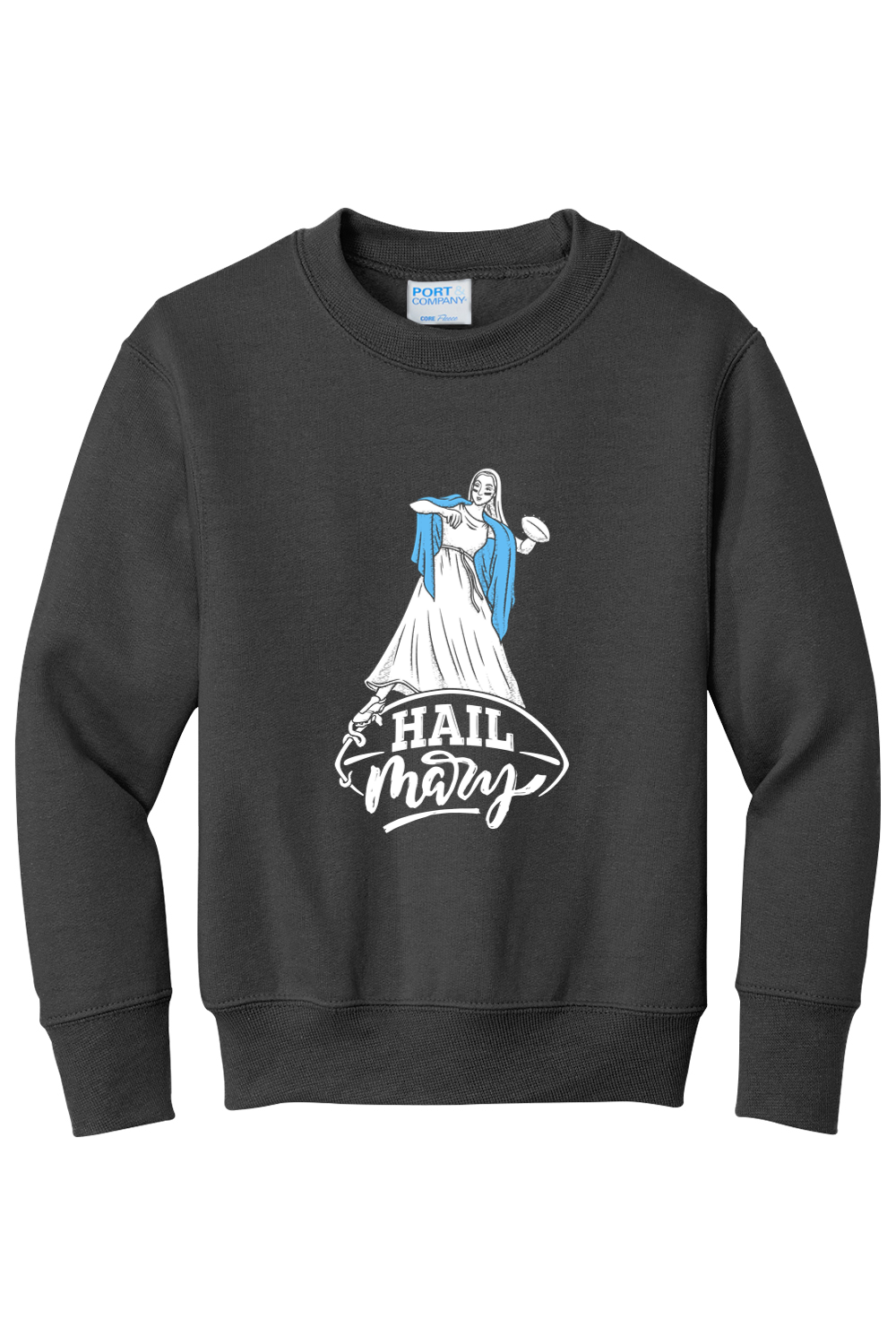Hail Mary - Catholic Football - Youth Crewneck Sweatshirt