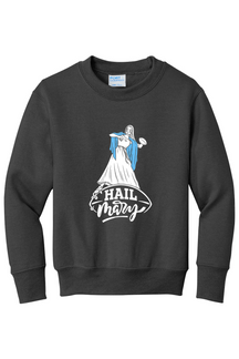 Hail Mary - Catholic Football - Youth Crewneck Sweatshirt