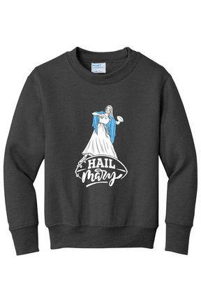 Hail Mary - Catholic Football - Youth Crewneck Sweatshirt