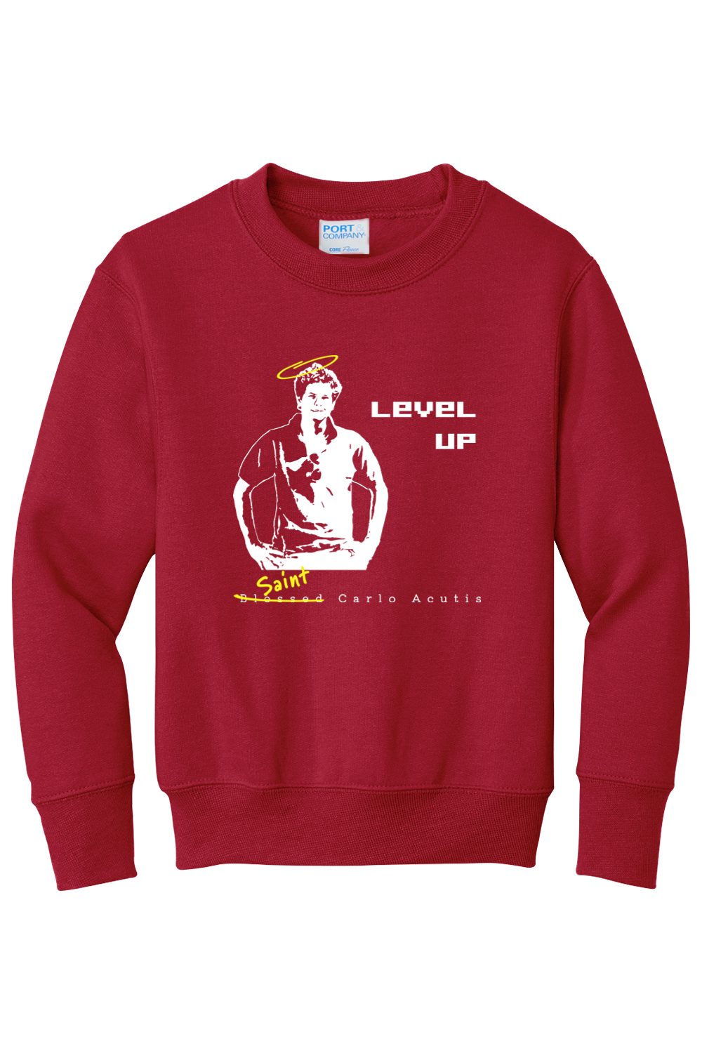 Level Up - St. Carlo Acutis - Youth Crewneck Sweatshirt
