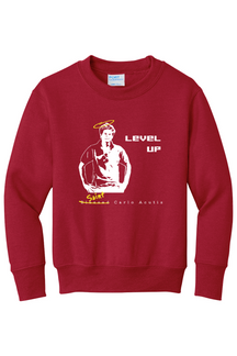 Level Up - St. Carlo Acutis - Youth Crewneck Sweatshirt