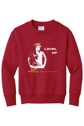 Level Up - St. Carlo Acutis - Youth Crewneck Sweatshirt