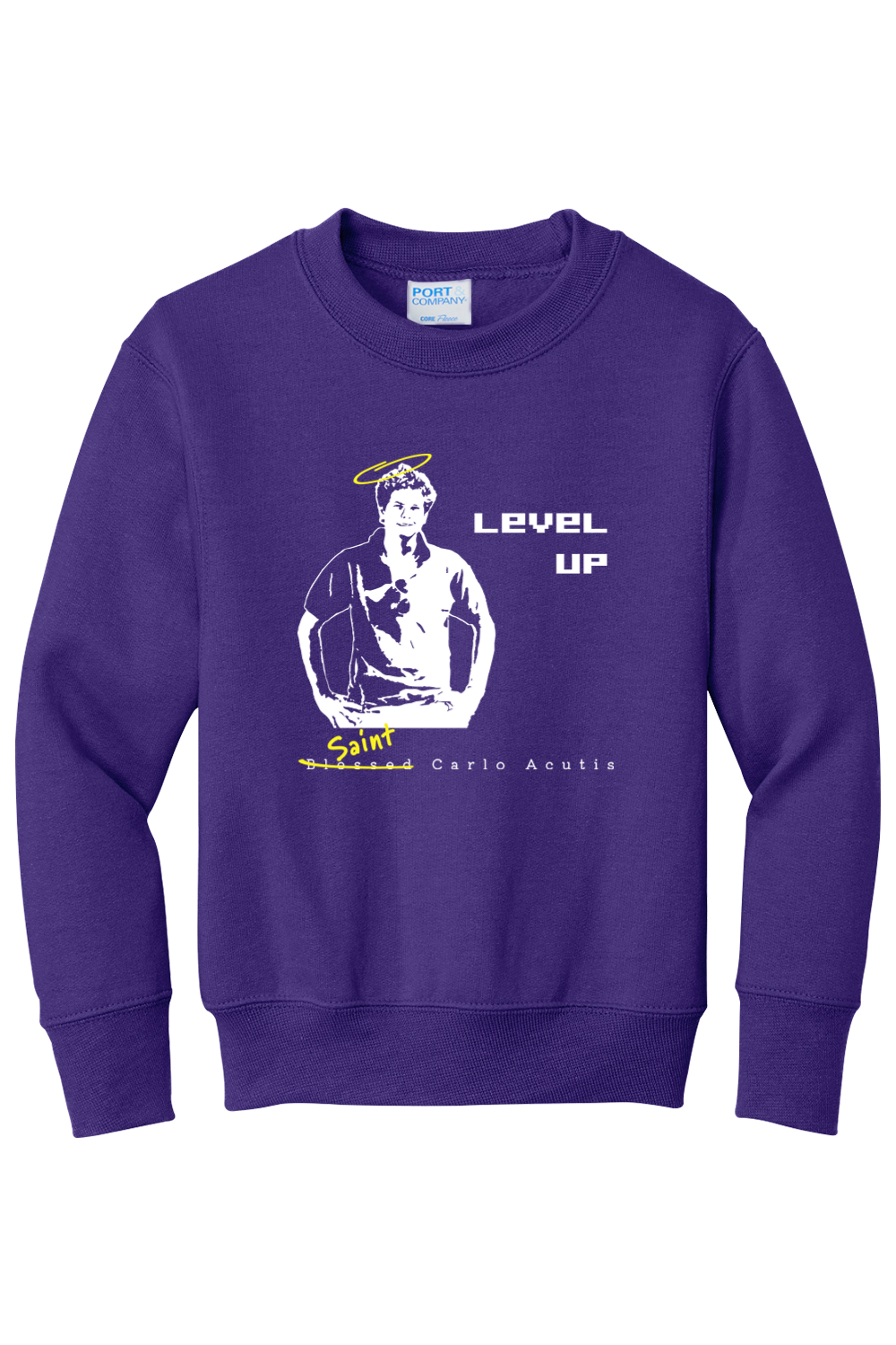 Level Up - St. Carlo Acutis - Youth Crewneck Sweatshirt