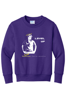 Level Up - St. Carlo Acutis - Youth Crewneck Sweatshirt