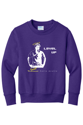 Level Up - St. Carlo Acutis - Youth Crewneck Sweatshirt
