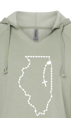 Illinois Catholic Rosary Drop Hoodie