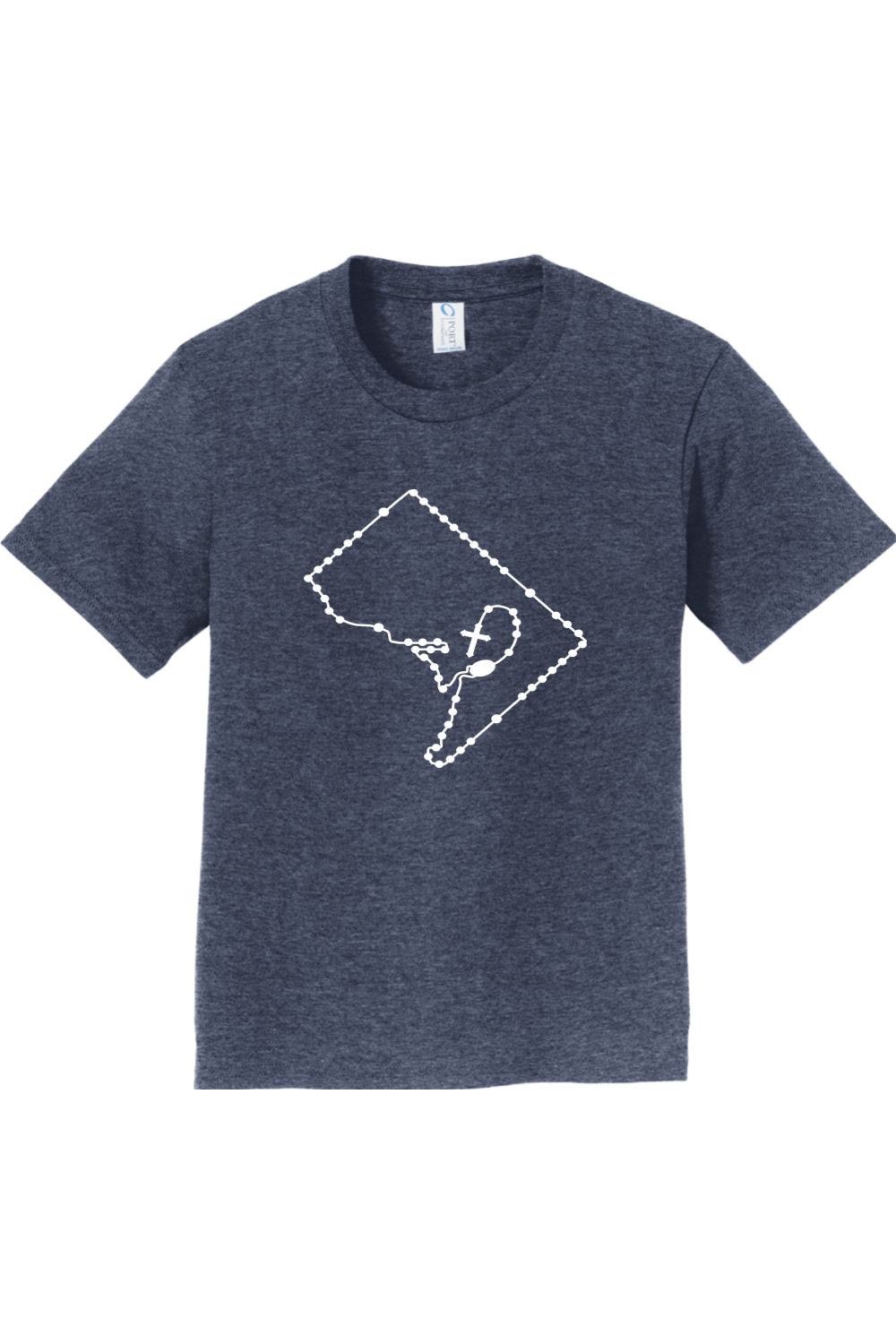 Washington D.C. Catholic Rosary Youth T-shirt in Heather Navy