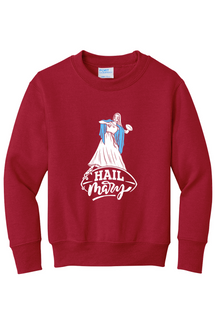 Hail Mary - Catholic Football - Youth Crewneck Sweatshirt