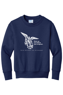 Never Go Without Your Wingman - St. Michael the Archangel Youth Crewneck Sweatshirt