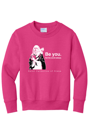 Be You - St. Catherine of Siena - Youth Crewneck Sweatshirt