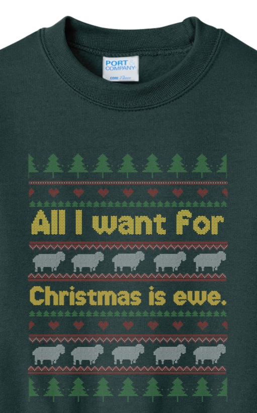 All I Want for Christmas is Ewe Youth Crewneck Sweatshirt