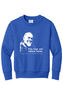 Hakuna Matata - St Padre Pio - Youth Crewneck Sweatshirt