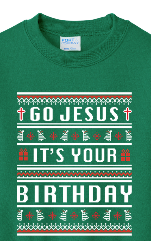 Go Jesus, It's your Birthday! Youth  Crewneck Sweatshirt