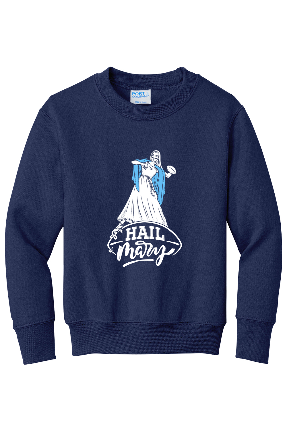 Hail Mary - Catholic Football - Youth Crewneck Sweatshirt