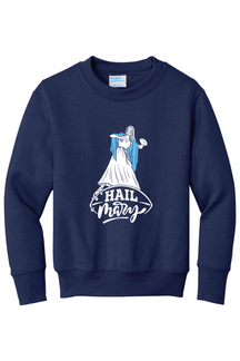 Hail Mary - Catholic Football - Youth Crewneck Sweatshirt