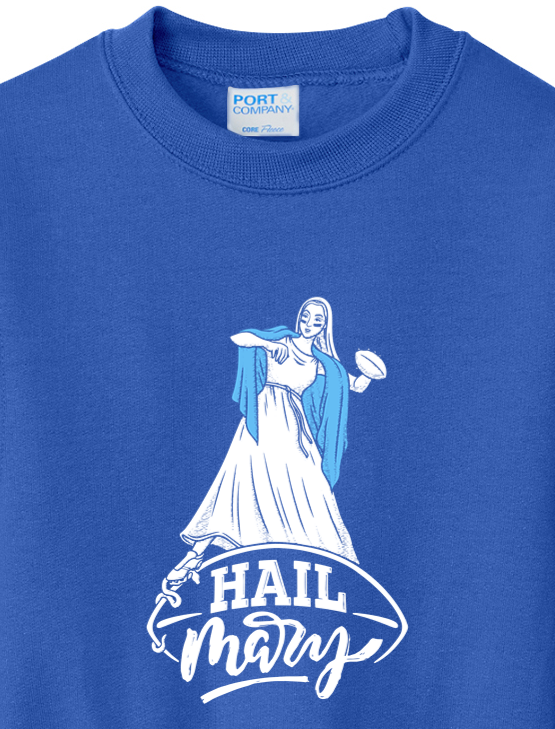 Hail Mary - Catholic Football - Youth Crewneck Sweatshirt