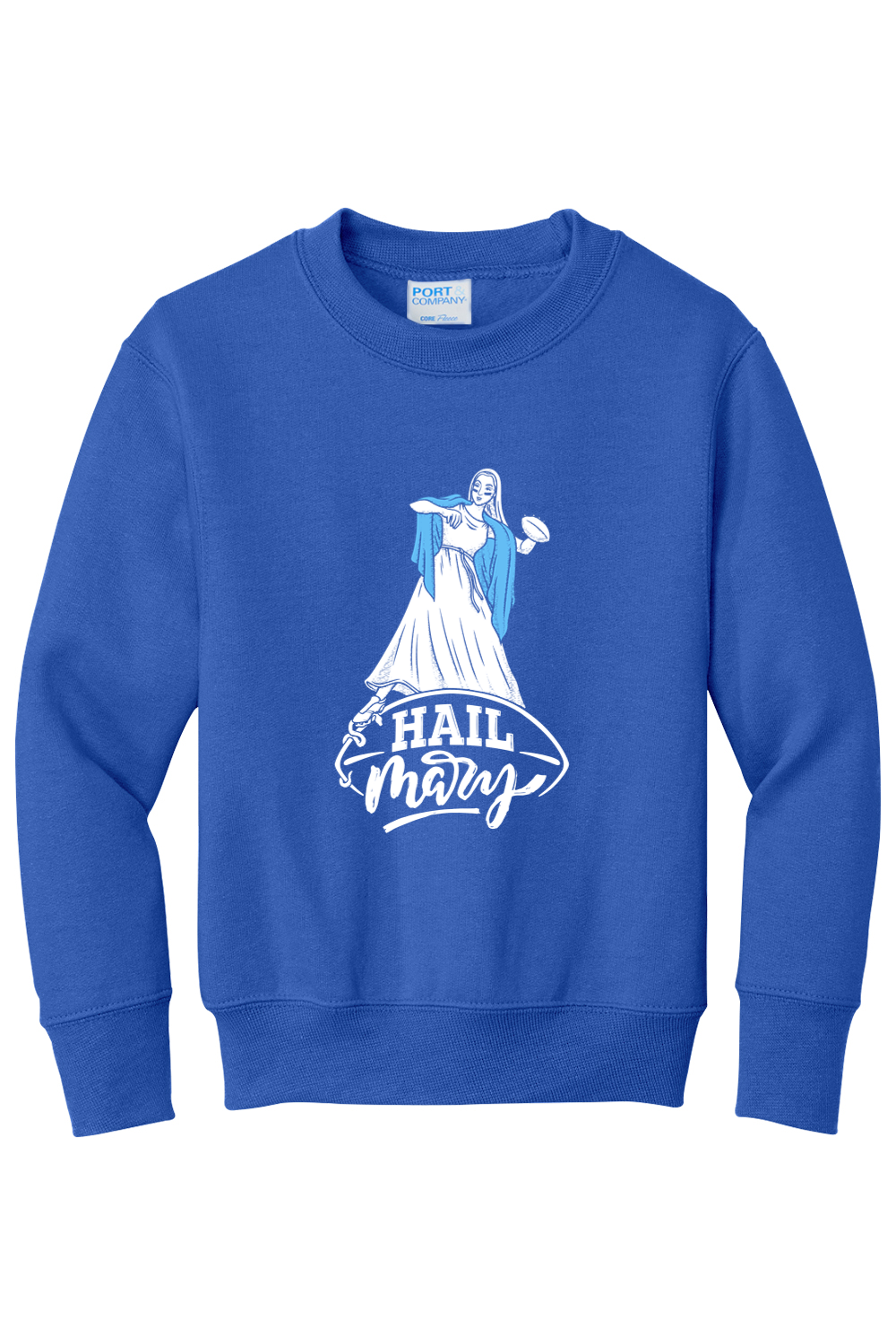 Hail Mary - Catholic Football - Youth Crewneck Sweatshirt