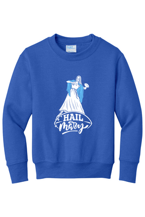 Hail Mary - Catholic Football - Youth Crewneck Sweatshirt