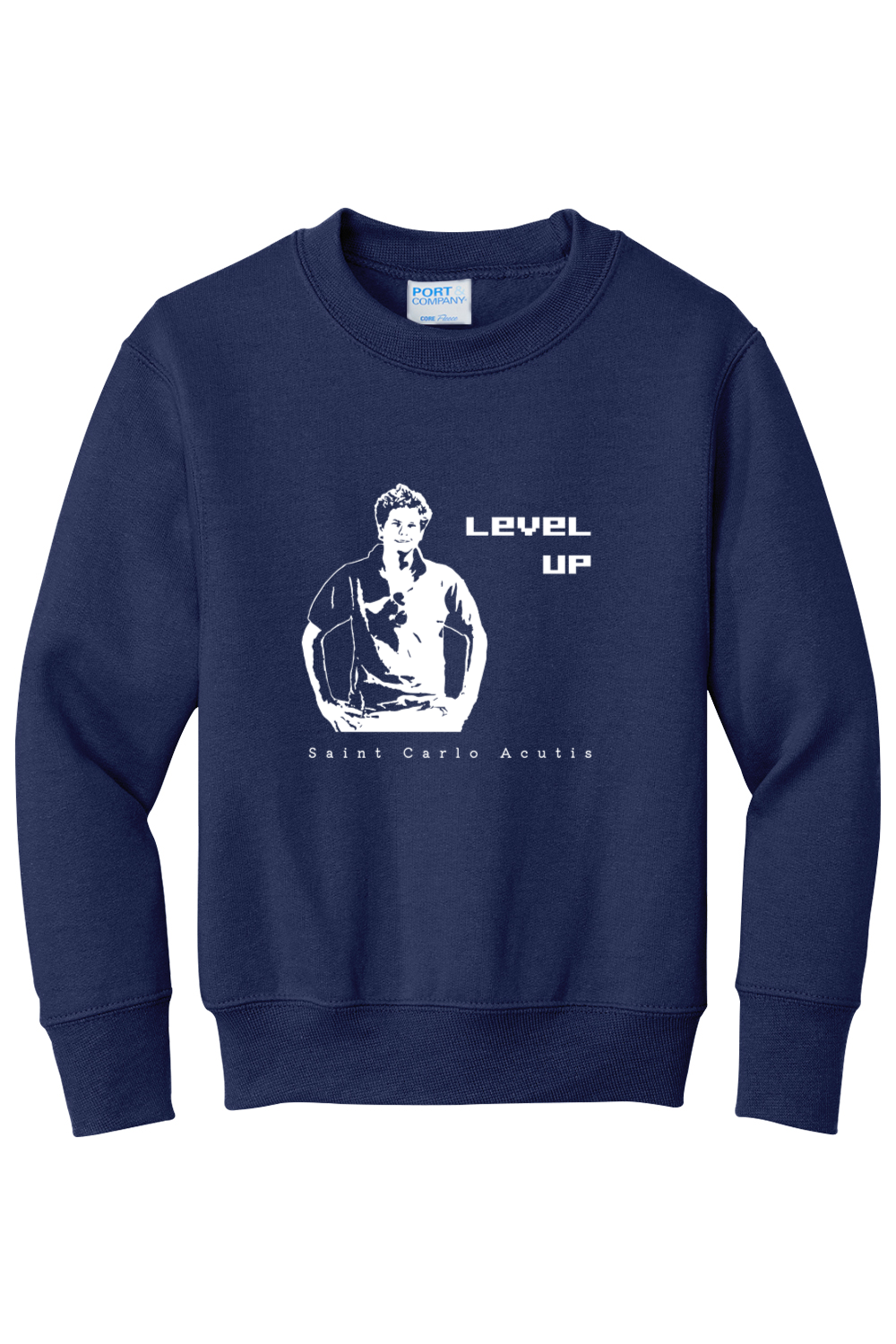 Level Up - St. Carlo Acutis - Youth Crewneck Sweatshirt
