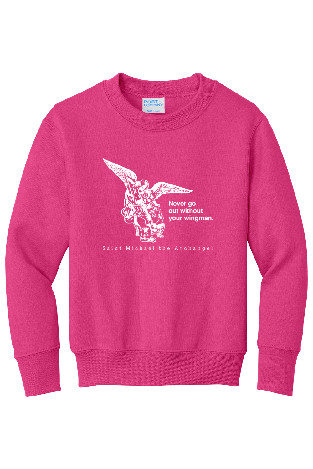 Never Go Without Your Wingman - St. Michael the Archangel Youth Crewneck Sweatshirt