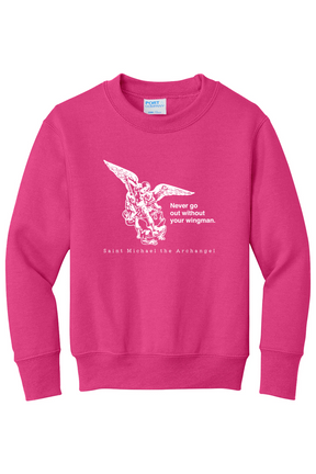 Never Go Without Your Wingman - St. Michael the Archangel Youth Crewneck Sweatshirt