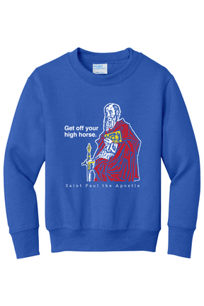 Get Off Your High Horse - St. Paul the Apostle - Youth Crewneck Sweatshirt