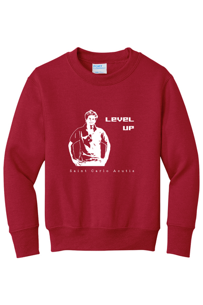 Level Up - St. Carlo Acutis - Youth Crewneck Sweatshirt
