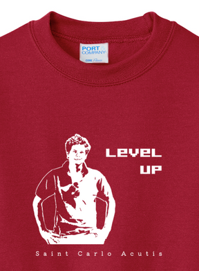 Level Up - St. Carlo Acutis - Youth Crewneck Sweatshirt