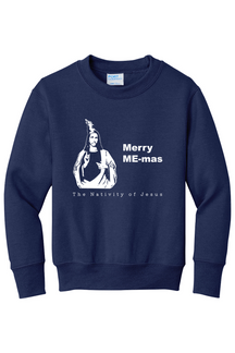 Merry ME-mas - The Nativity of Jesus - Youth Crewneck Sweatshirt