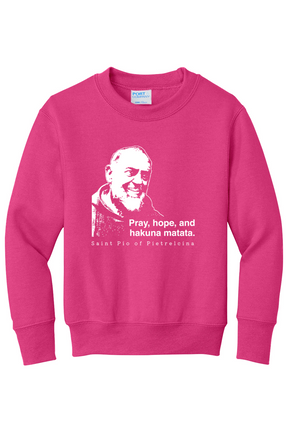 Hakuna Matata - St Padre Pio - Youth Crewneck Sweatshirt