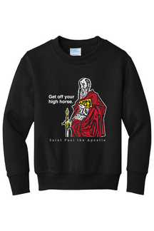 Get Off Your High Horse - St. Paul the Apostle - Youth Crewneck Sweatshirt
