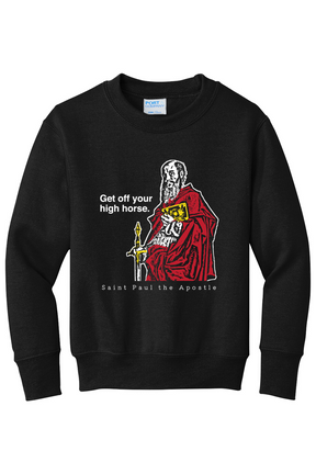 Get Off Your High Horse - St. Paul the Apostle - Youth Crewneck Sweatshirt