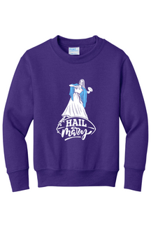 Hail Mary - Catholic Football - Youth Crewneck Sweatshirt