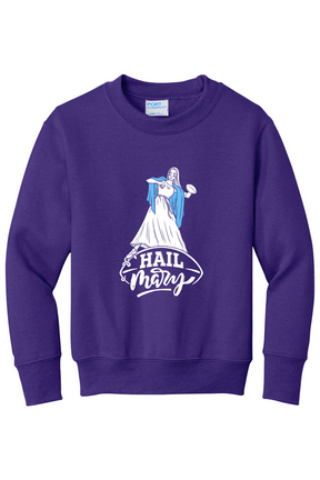 Hail Mary - Catholic Football - Youth Crewneck Sweatshirt