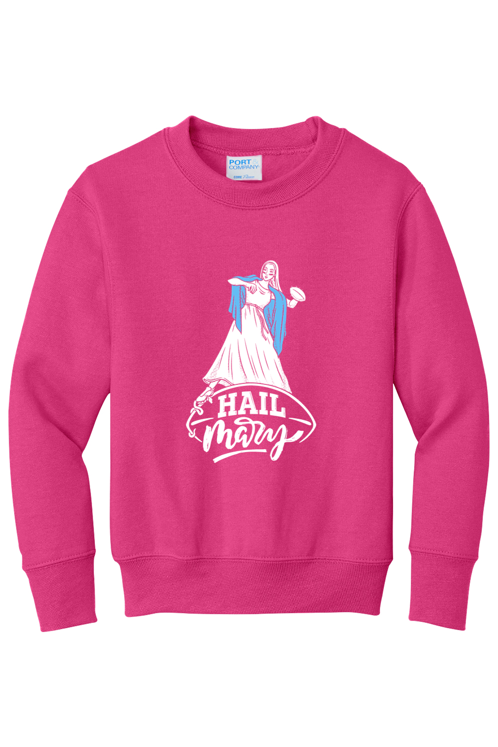 Hail Mary - Catholic Football - Youth Crewneck Sweatshirt