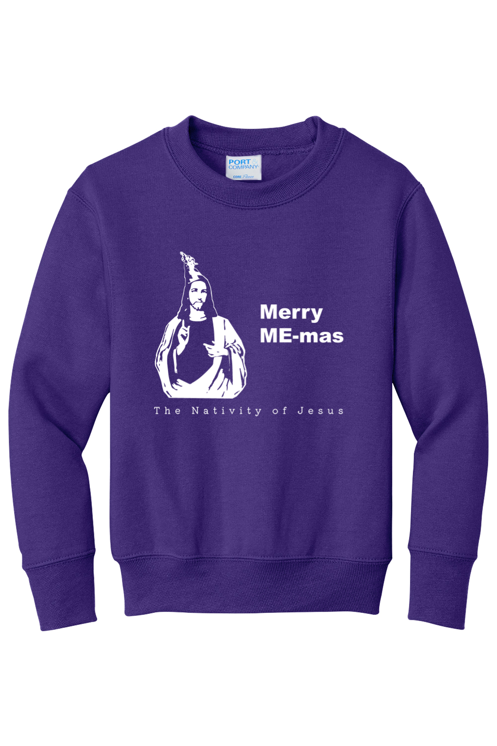 Merry ME-mas - The Nativity of Jesus - Youth Crewneck Sweatshirt