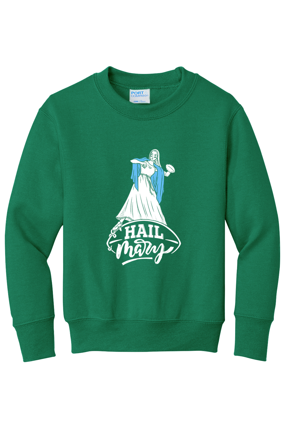 Hail Mary - Catholic Football - Youth Crewneck Sweatshirt