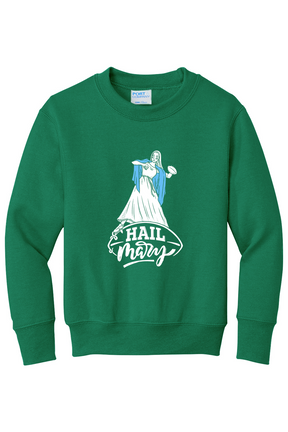 Hail Mary - Catholic Football - Youth Crewneck Sweatshirt