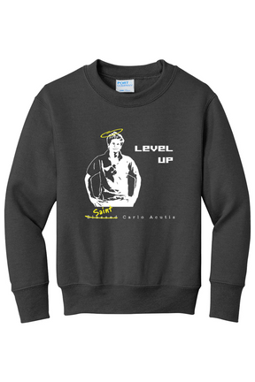 Level Up - St. Carlo Acutis - Youth Crewneck Sweatshirt